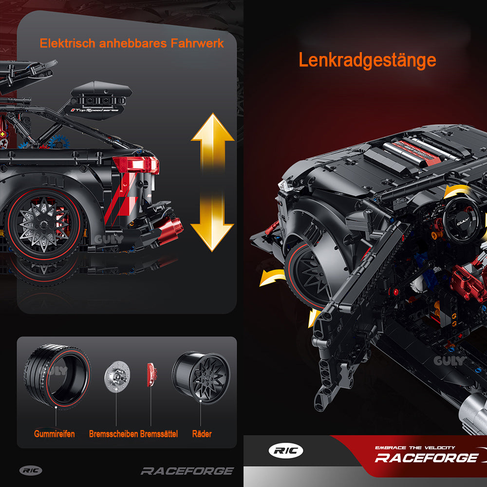 Technik Auto 1: 8 für Audi RS6, Groß Auto mit 6 Motoren Set, Technik Auto ModeII Bausatz, 4189 TeiIe MOC Superauto ModeII, für Audi RS6 Technik Auto