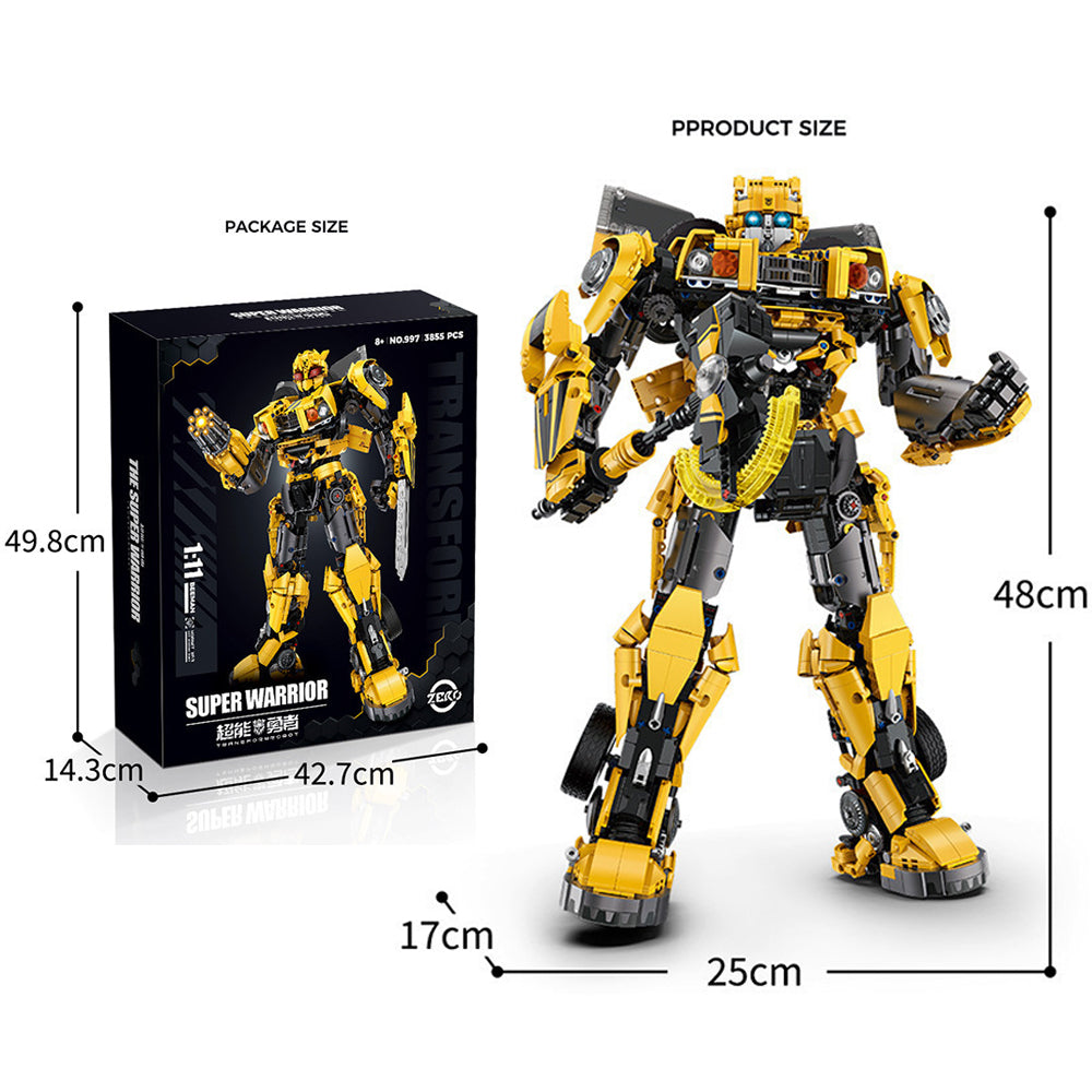Technik Bumblebee Mech Roboter, 3855 Teile Technik Mech groß Bausatz, Mech Roboter KIemmbausteine für Kinder, Erwachsene Baumeister