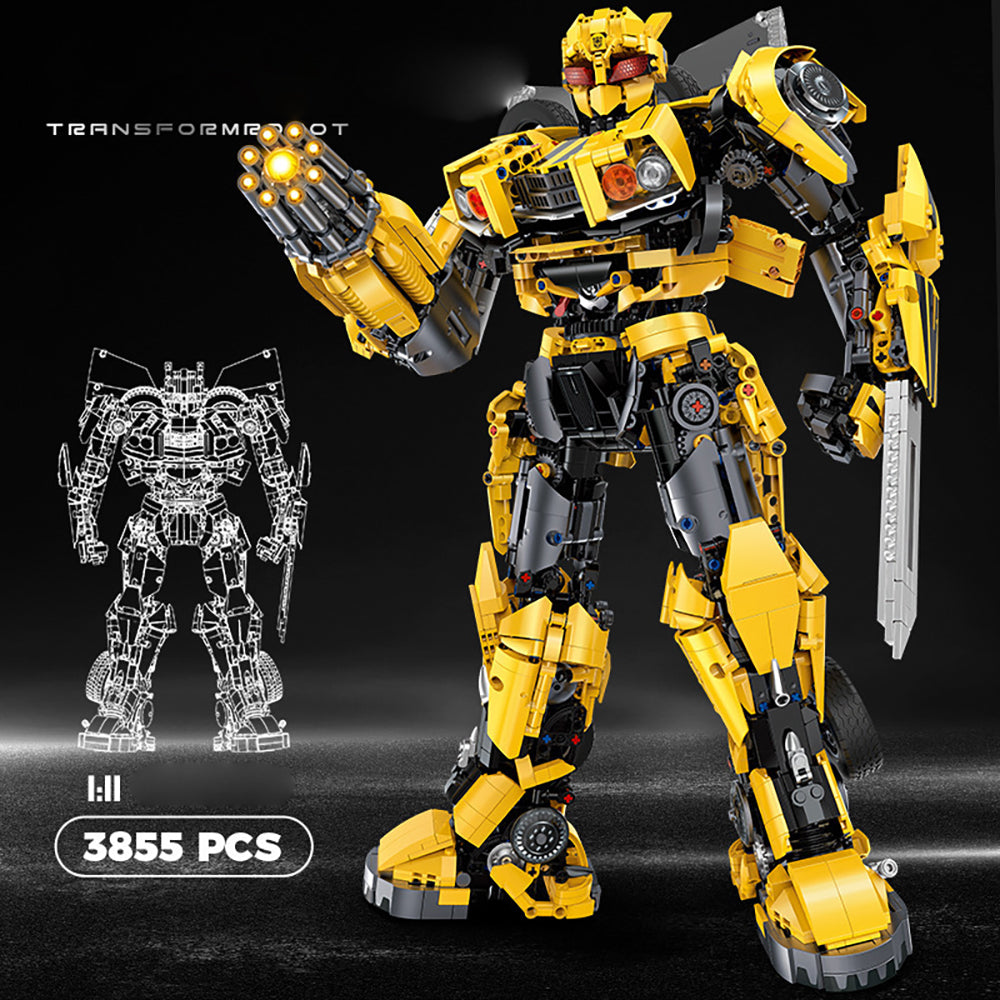 Technik Bumblebee Mech Roboter, 3855 Teile Technik Mech groß Bausatz, Mech Roboter KIemmbausteine für Kinder, Erwachsene Baumeister
