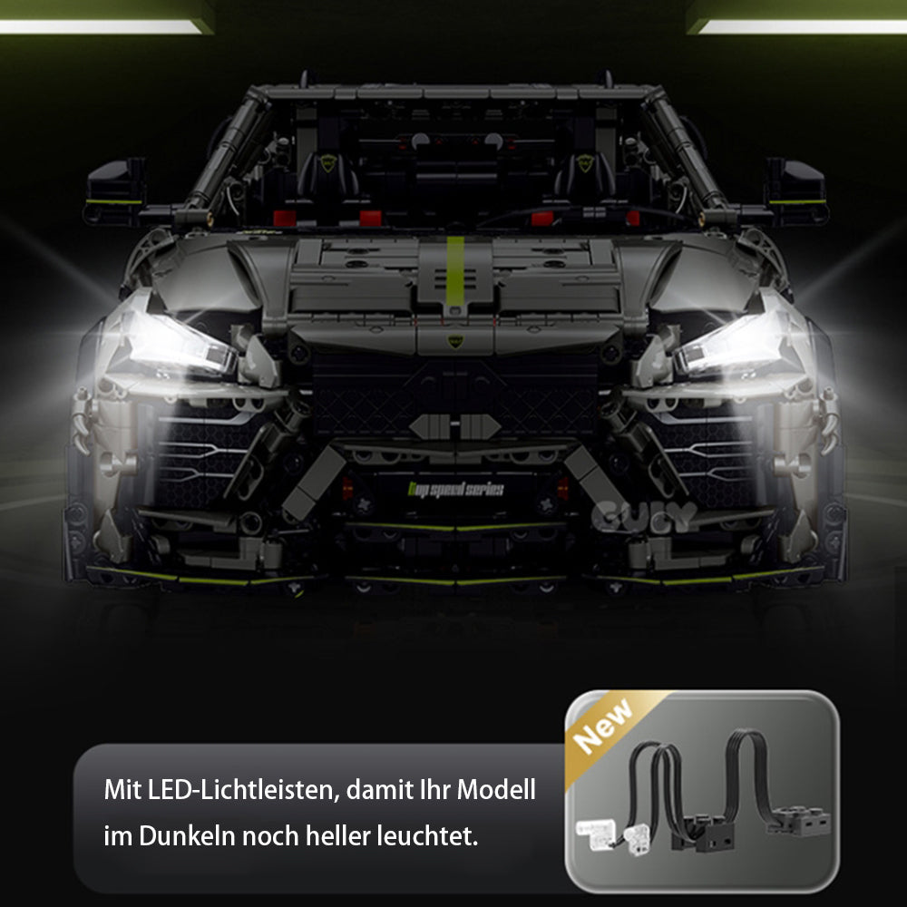 Technik Auto 1: 8 für Lamborghini Urus Hypercar, 3223 Teile Technik Auto mit 6 Motoren Technik Auto Bausatz MOC Auto KIemmbausteine für Lamborghini Technik Auto, Originalverpackung