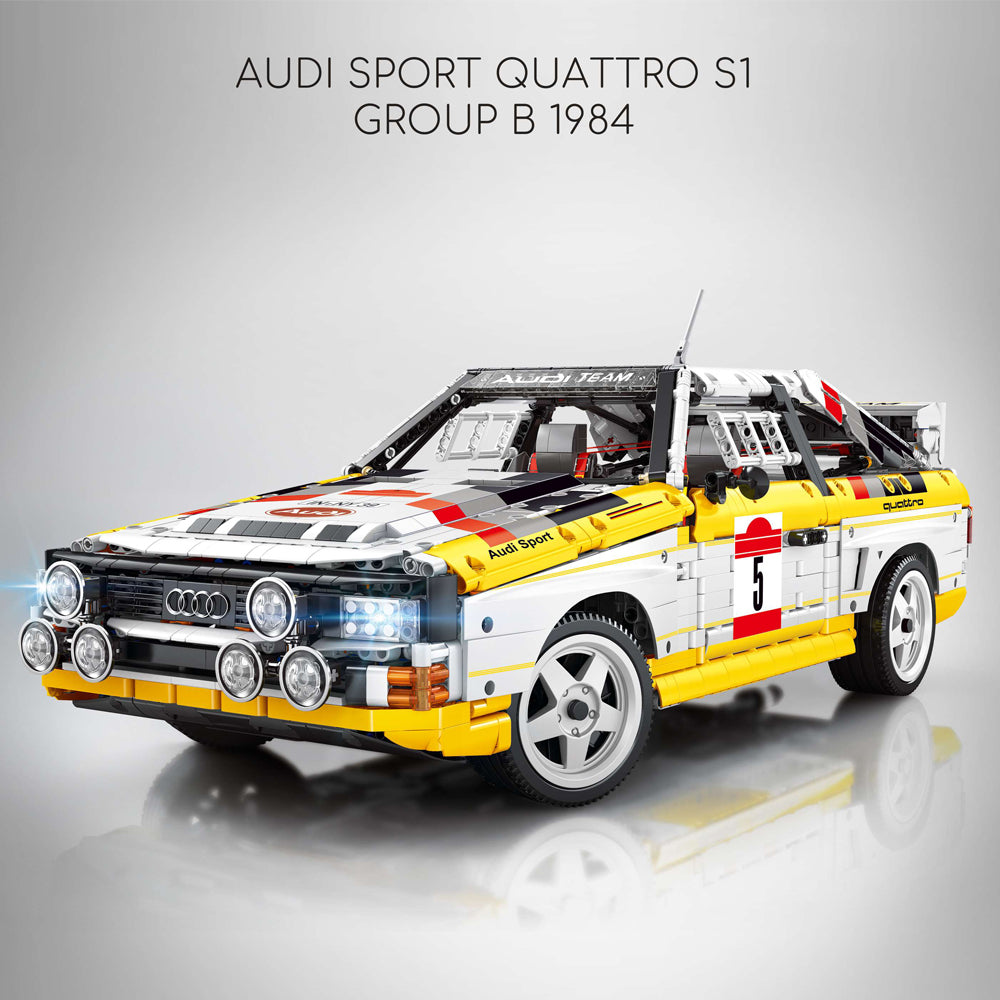 Technik Auto für Audi Sport Quattro S1 Group B 1984, MOC S1 Auto, 3880 KIemmbausteine Technik Sportwagen für Kinder, Erwachsene, Baumeister, YC-23043