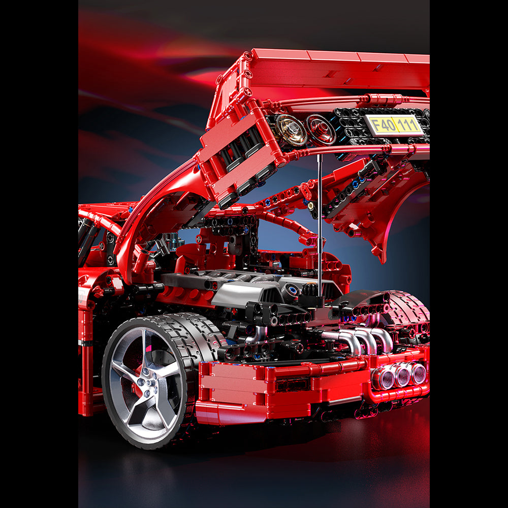 Technik Auto für Ferrari F40 Supercar, Technik Sportwagen Modell Klemmbausteine Bauset Kompatibel mit Lego Technik Auto
