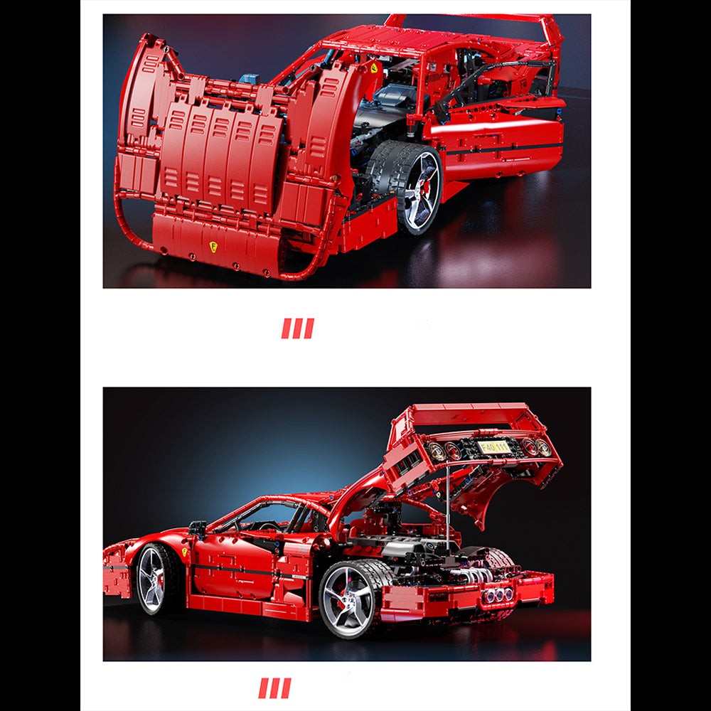Technik Auto für Ferrari F40 Supercar, Technik Sportwagen Modell Klemmbausteine Bauset Kompatibel mit Lego Technik Auto