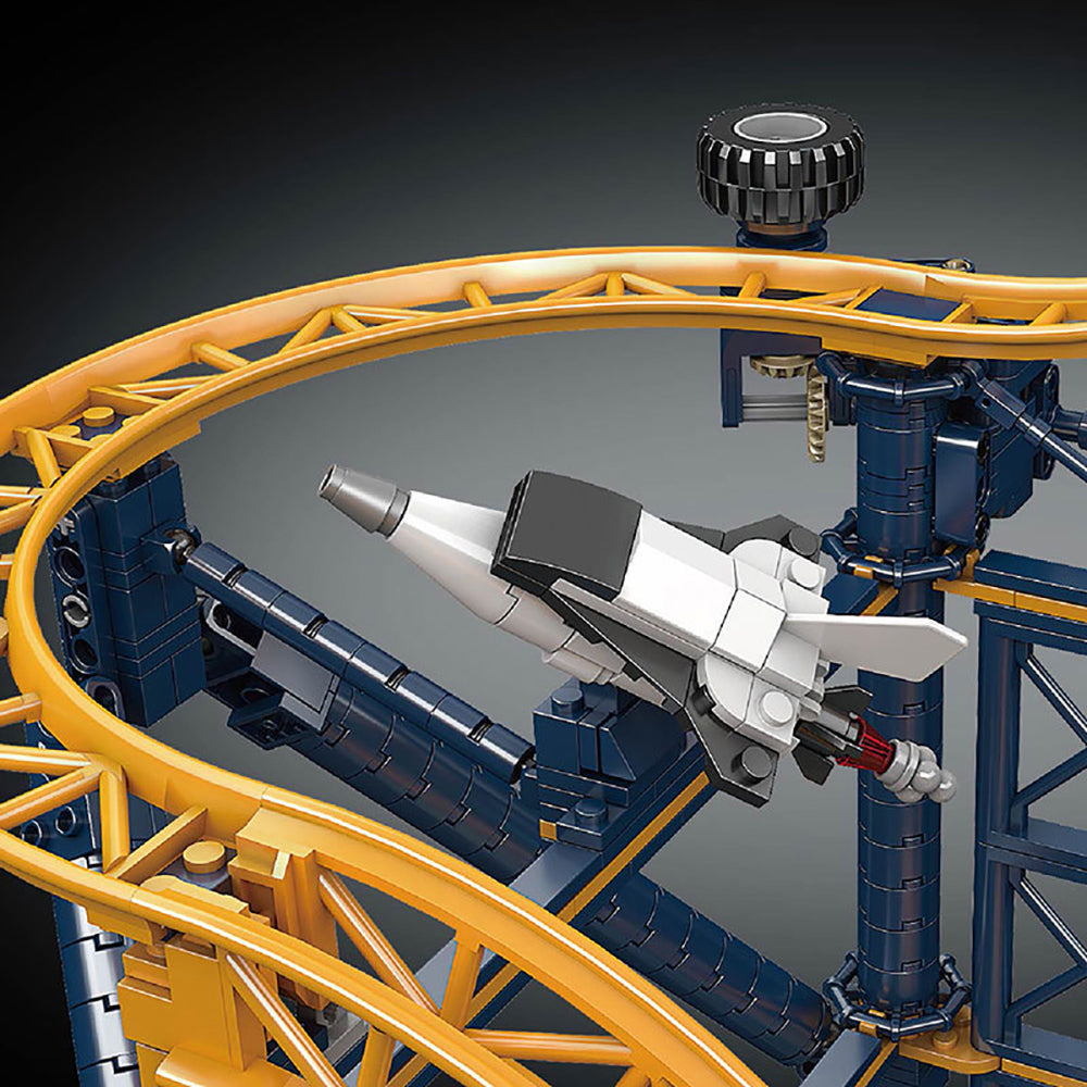Technik Achterbahn 96cm, 3238 Teile Technik Rollercoaster Ferngesteuert Modell Klemmbausteine Custom Bausteine Kompatibel mit Lego Achterbahn