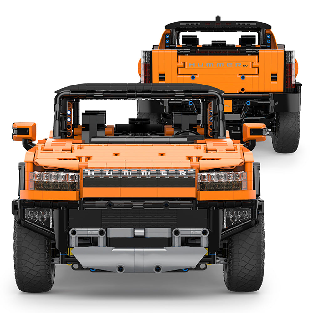 Technik Auto für GMC HUMMER EV Pickup, 1:10 Groß Auto mit 5 Motoren Set, Technik Auto ModeII Bausatz, 2500+ TeiIe MOC Pick-Up ModeII