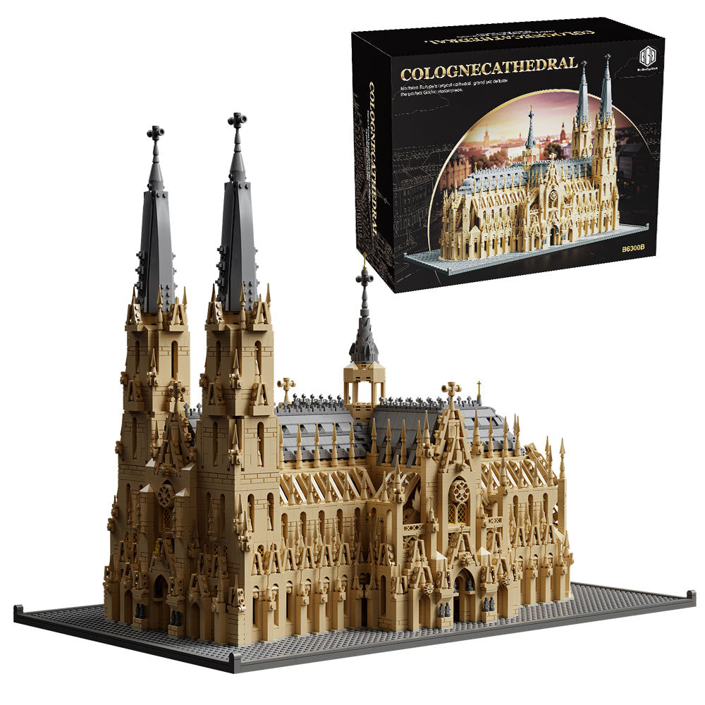 Architektur Kölner Dom Klemmbausteine Set, B6300B Modular Kirche, 6028 Teile Gotisches Modular Building Modell Bausatz, Sammlerstück für Erwachsene, Mit Originalverpack