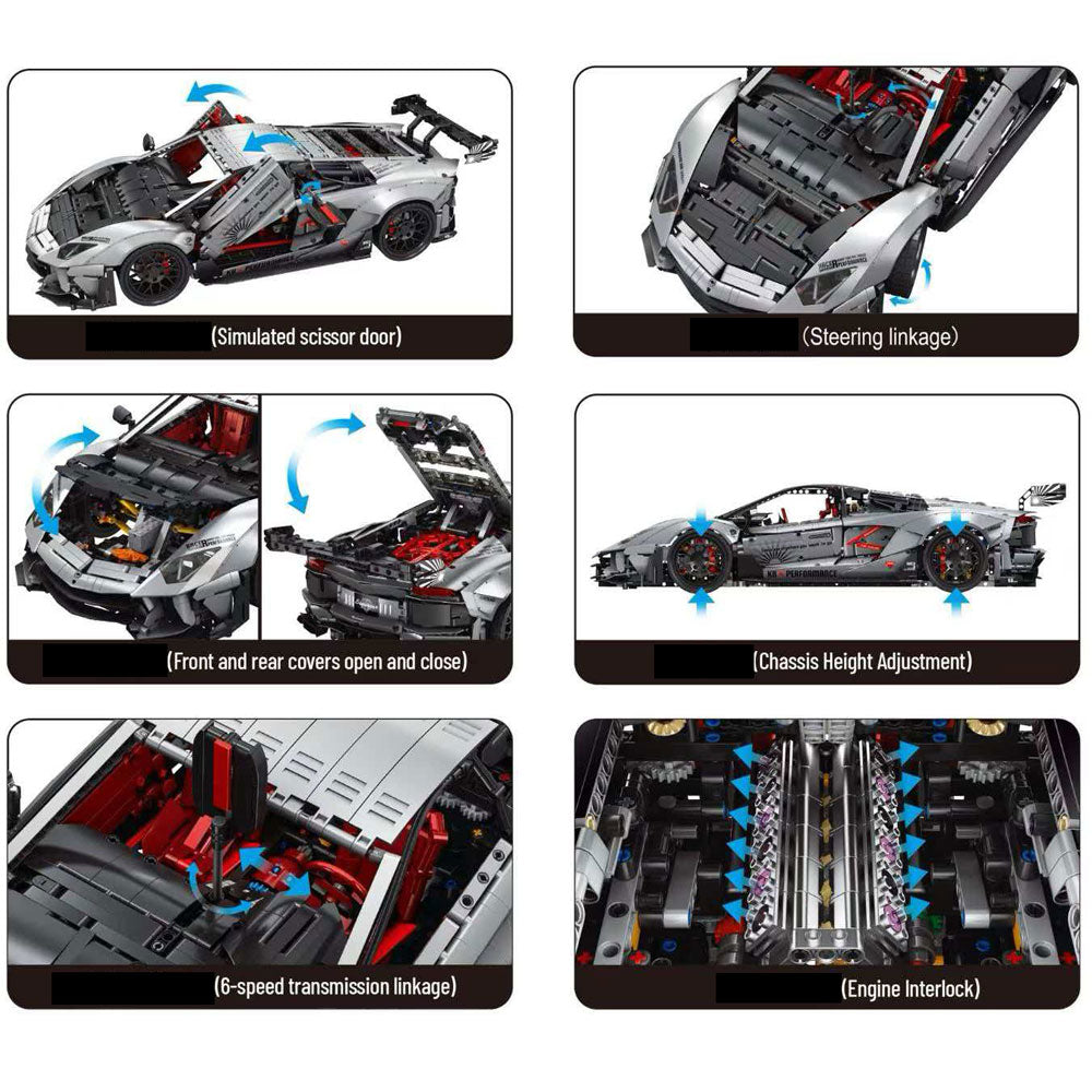 Lamboghini Aventador, JD-042 MOC HYPERCAR KIemmbausteine (4999 Teile)