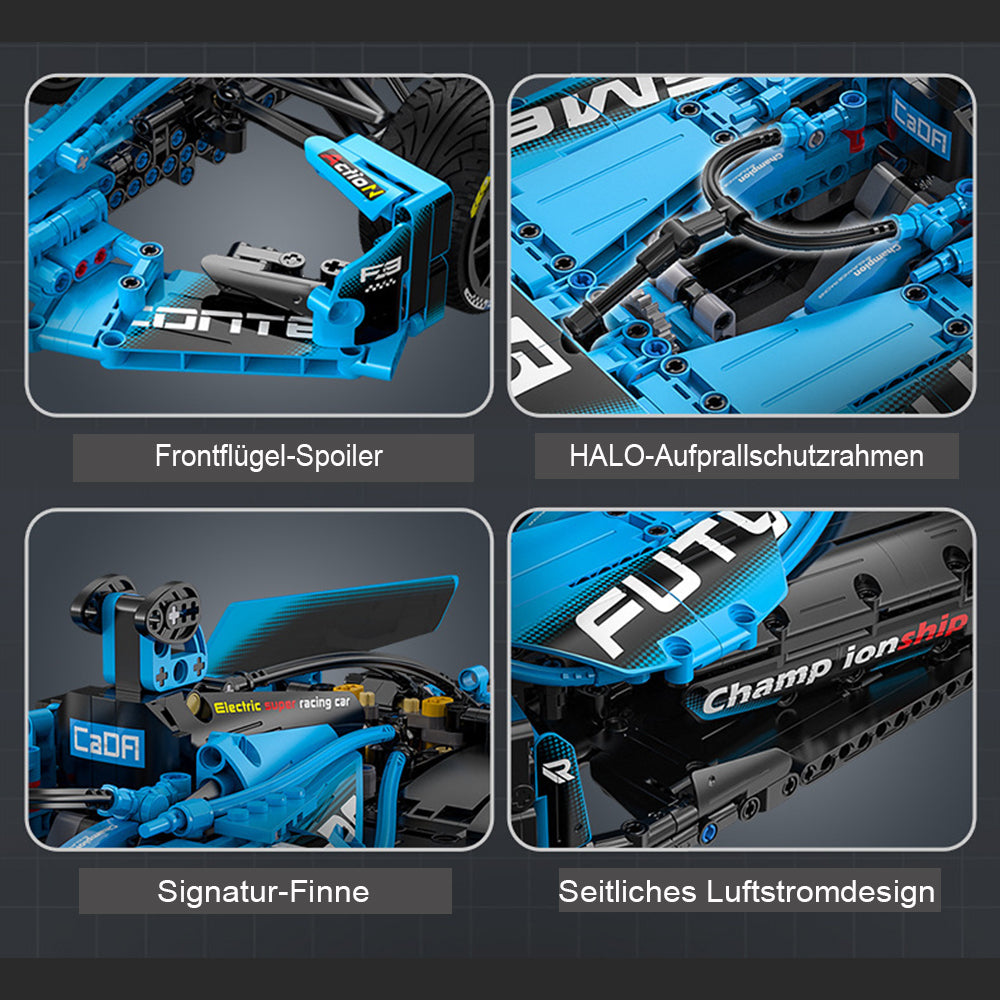 CADA C64004W Formula Racing, Technik Rennauto, Technik Auto, Maßstab 1: 8 Modell, 1667 Teile C64004 Bausatz, Mit Originalverpackung