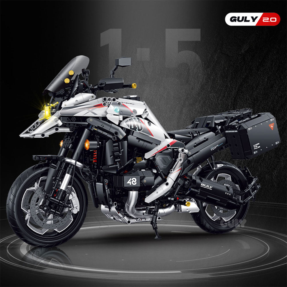 Technik Motorrad für BMW R1300GS Modell, 2489 Teile Technic Super Motorrad Klemmbausteine kompatibel mit Lego Technik