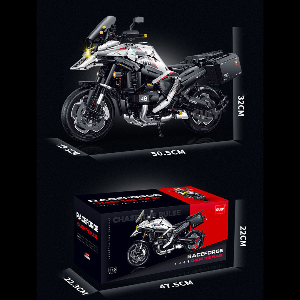 Technik Motorrad für BMW R1300GS Modell, 2489 Teile Technic Super Motorrad Klemmbausteine kompatibel mit Lego Technik