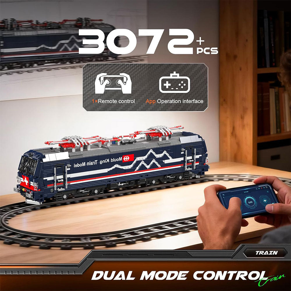 Technik Siemens Vectron Lokomotive Klemmbaustein Eisenbahn, MOC 3072+ Zug Bausteine Set mit APP und Fernbedienung