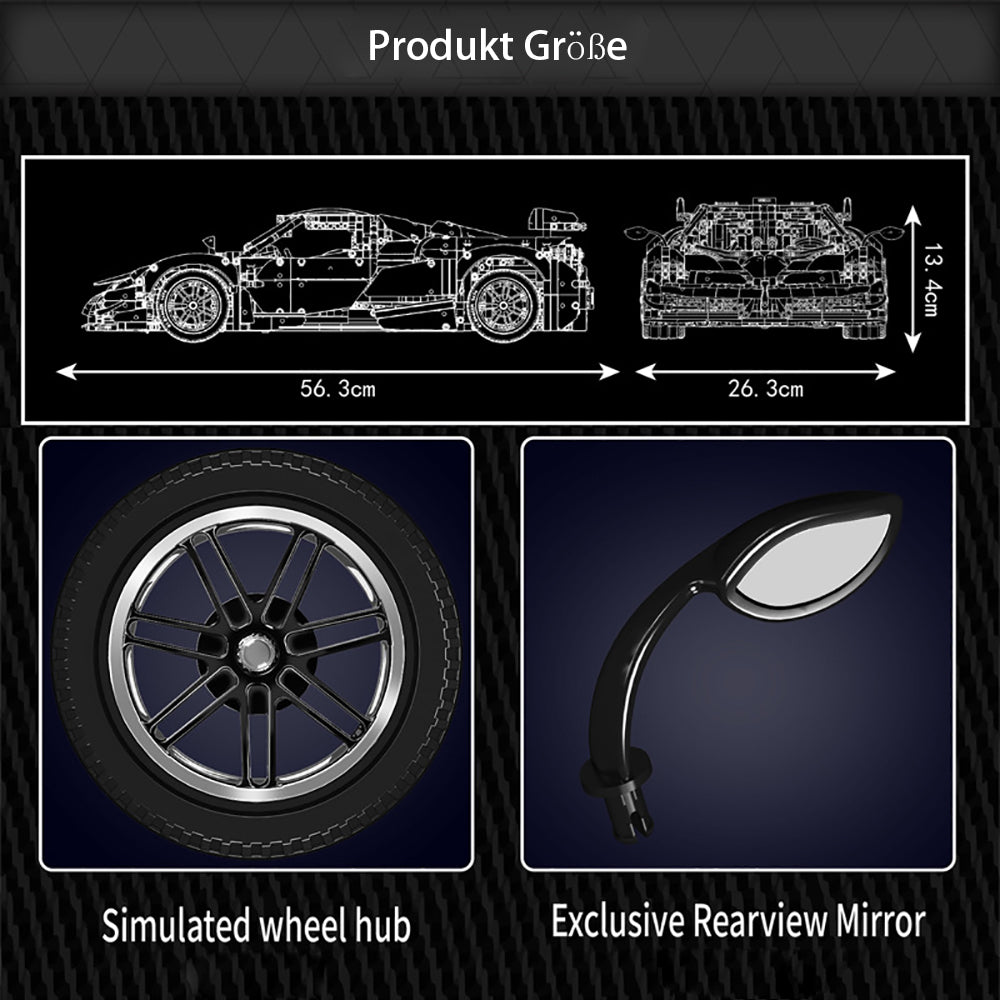 Technik Auto für Pagani Huayra Supercar, 4800+ Teile Technik Auto Klassischer Supercar, Technik Auto Bausatz Kompatibel mit Lego Technik Supercar
