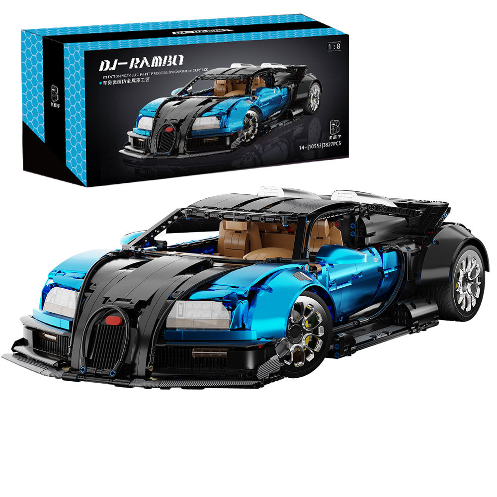 Technik Auto für Bugatti Veyron Hypercar, K-10553 Technik Rennauto, Maßstab 1: 8 Modell, 3827 Teile Bausatz, Mit Originalverpackung