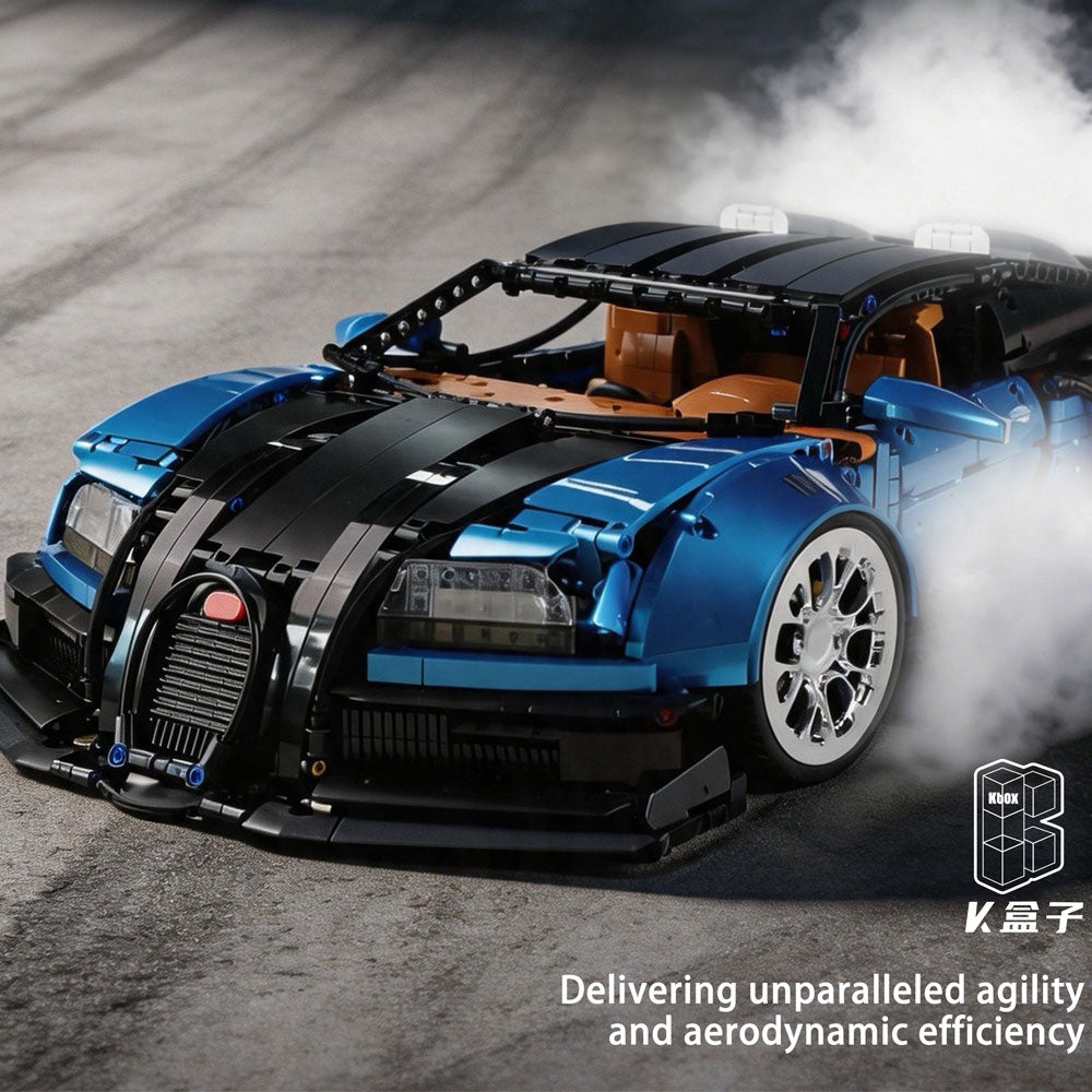 Technik Auto für Bugatti Veyron Hypercar, K-10553 Technik Rennauto, Maßstab 1: 8 Modell, 3827 Teile Bausatz, Mit Originalverpackung