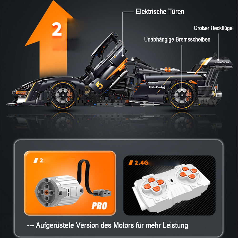 Technik Auto 1: 8 für Mclaren Senna Hypercar, Technik Auto mit 6 M0T0REN Technik Auto Bausatz MOC Auto KIemmbausteine für Mclaren Senna Technik Auto, Originalverpackung