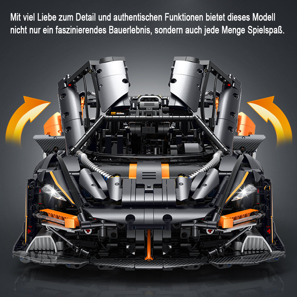 Technik Auto 1: 8 für Mclaren Senna Hypercar, Technik Auto mit 6 M0T0REN Technik Auto Bausatz MOC Auto KIemmbausteine für Mclaren Senna Technik Auto, Originalverpackung