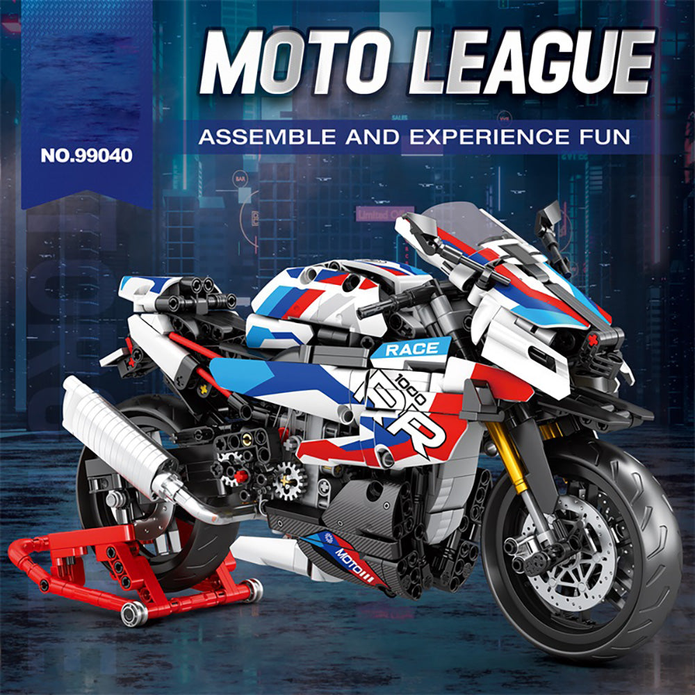 Technik Motorrad Bausatz für BMW S 1000 RR, 1:8 Groß Technik Motorrad ModeIIbausatz,949 Klemmbausteine Technik Motorrad Bausteinsatz für Kinder Erwachsene