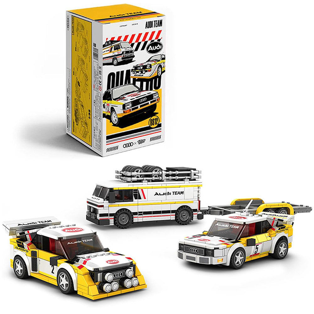 Technik Auto für Audi Quattro WRC Team, MOC Audi Rally Auto, 1362 KIemmbausteine Technik Rennauto für Kinder, Erwachsene, Baumeister, PB-8812