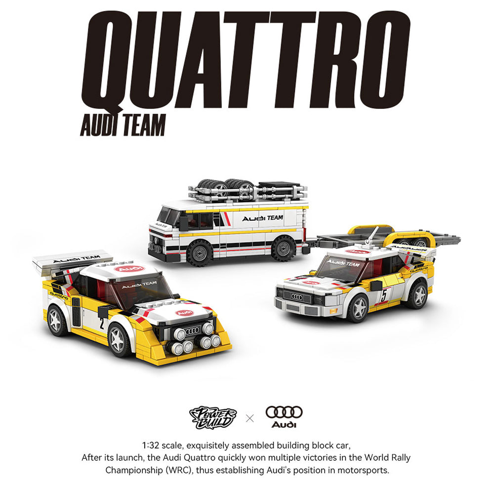 Technik Auto für Audi Quattro WRC Team, MOC Audi Rally Auto, 1362 KIemmbausteine Technik Rennauto für Kinder, Erwachsene, Baumeister, PB-8812