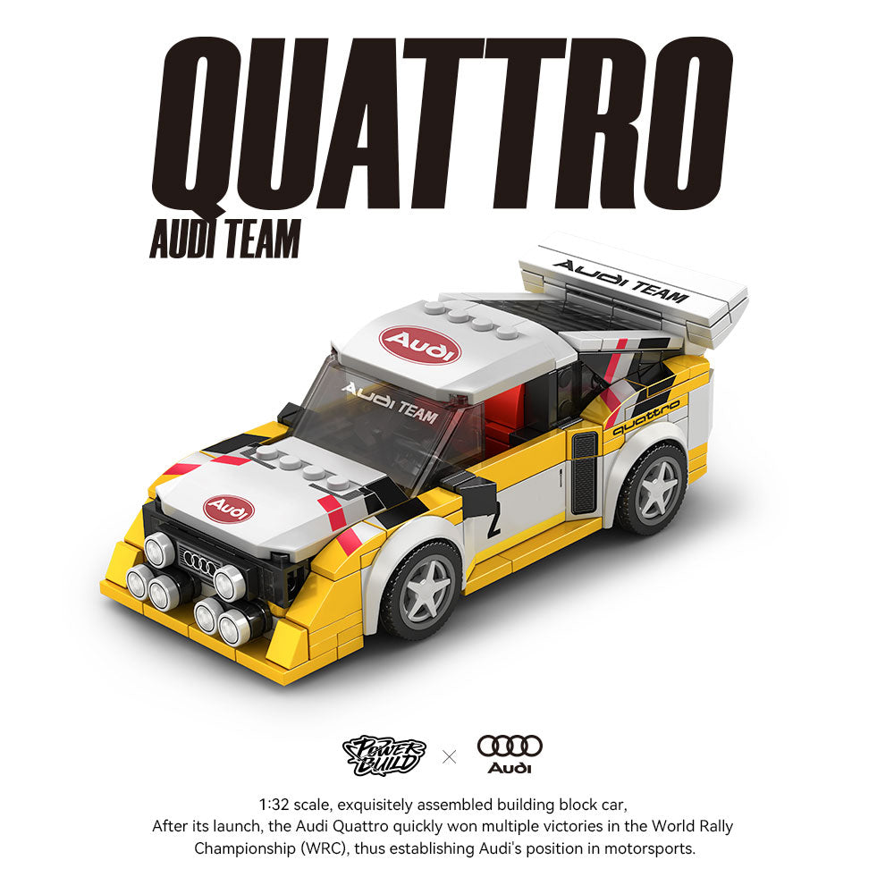 Technik Auto für Audi Quattro WRC Team, MOC Audi Rally Auto, 1362 KIemmbausteine Technik Rennauto für Kinder, Erwachsene, Baumeister, PB-8812