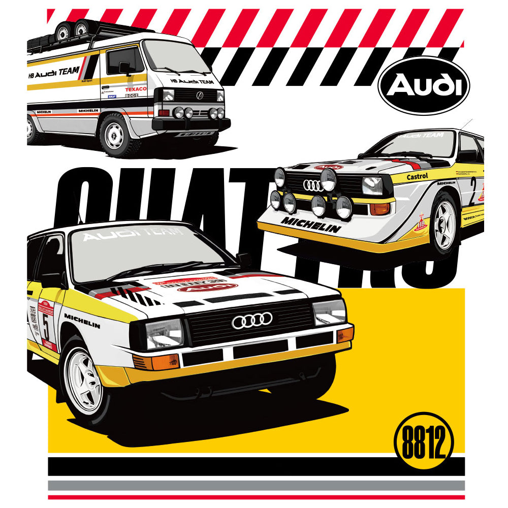 Technik Auto für Audi Quattro WRC Team, MOC Audi Rally Auto, 1362 KIemmbausteine Technik Rennauto für Kinder, Erwachsene, Baumeister, PB-8812