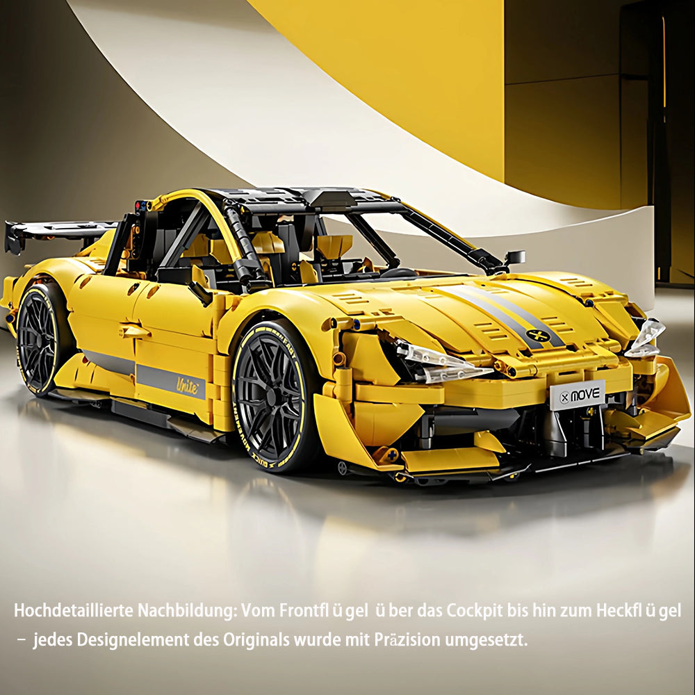 Technik Auto für Xiaomi SU7 Ultra, Technik Rennauto KIemmbausteine, Maßstab 1: 10 Modell,  2000+ Teile Technik 66649 Bausatz