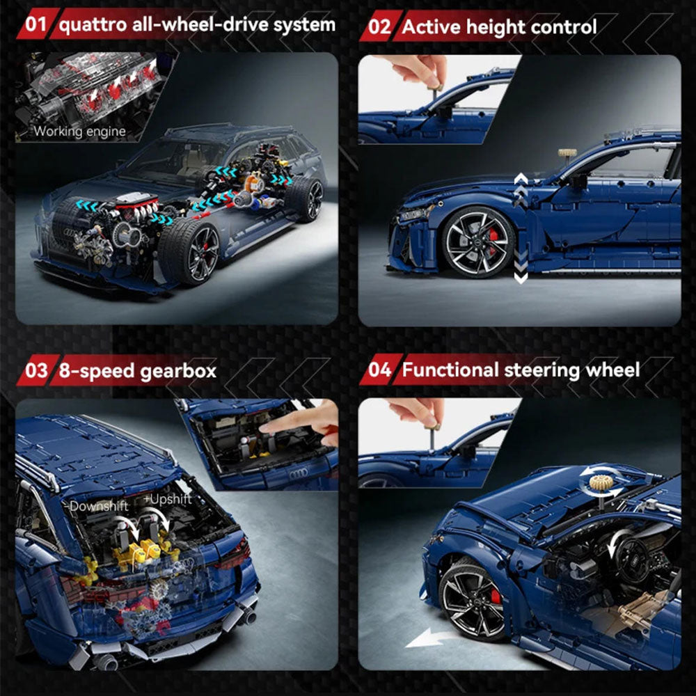 AUDI RS6 AVANT, CADA C61515W, MOC Auto KIemmbausteine (4663 Teile)