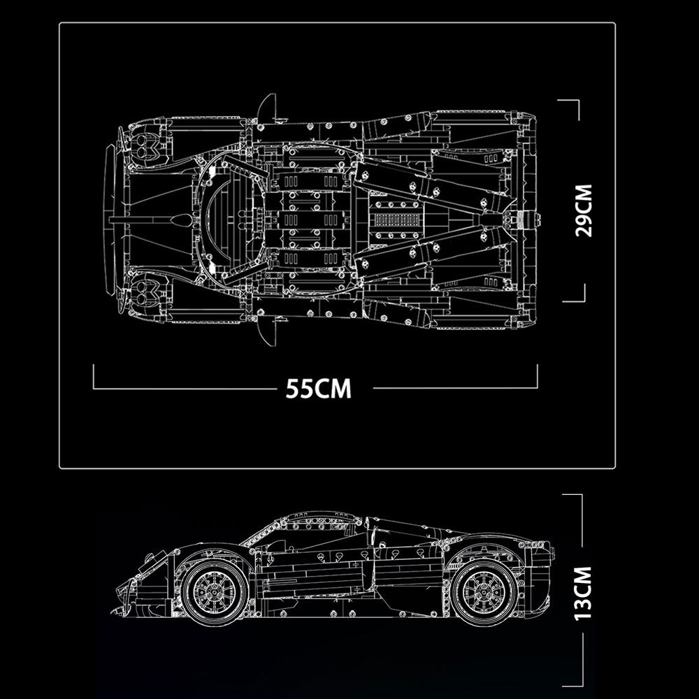 Technik Pagani Utopia Hypercar, 4719 Teile mit 7 Motoren Groß Ferngesteuert Auto Klemmbausteine für Erwachsene(Originalverpackung)