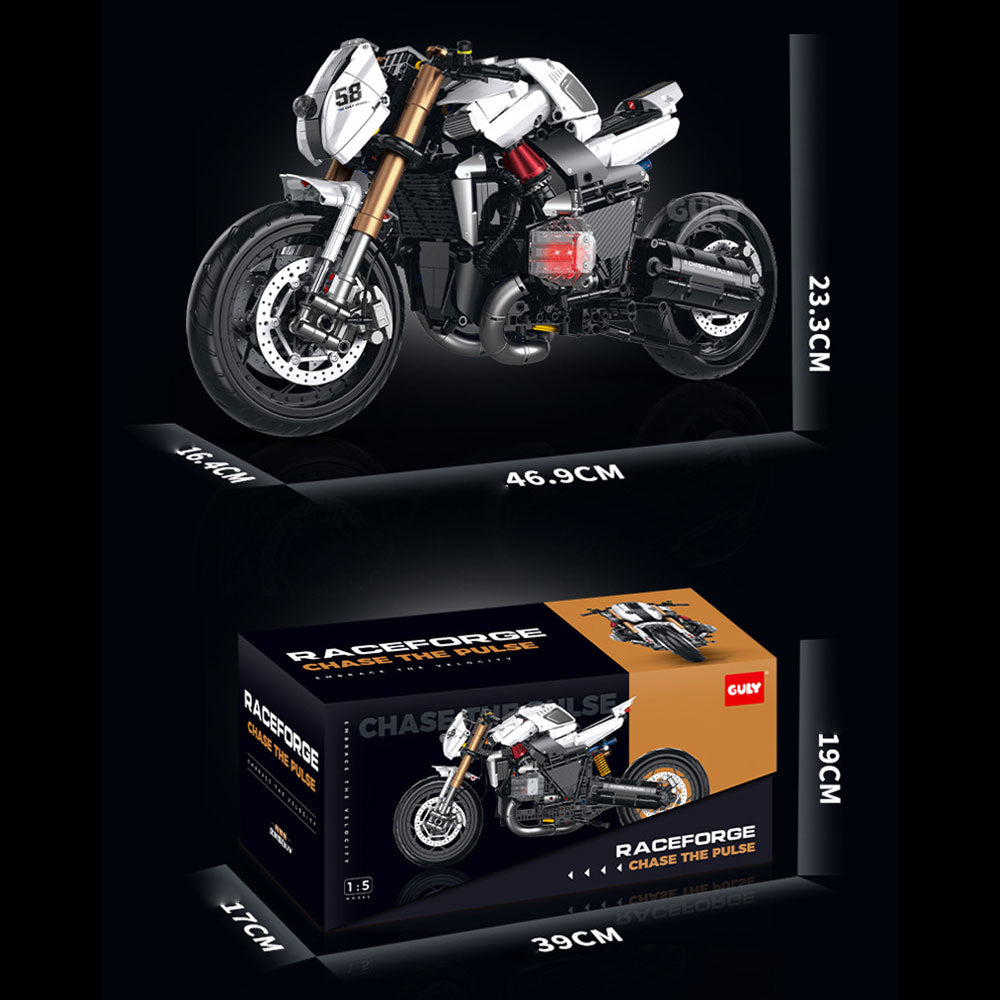 Technik Motorrad für BMW R1200 RLC Modell, 1828 Teile Technic Motorrad Klemmbausteine kompatibel mit Lego Technik