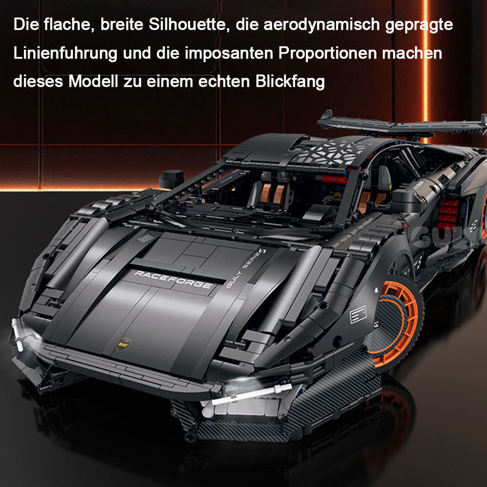 Technik Auto Countach 1: 8 SuperSportwagen, Groß Auto mit LED Set, G-10663 Technik Supercar ModeII Bausatz, 3883 TeiIe MOC Superauto ModeII, für lamborghini Countach (Originalverpack)