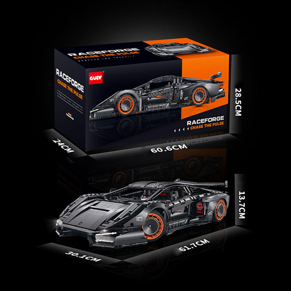 Technik Auto Countach 1: 8 SuperSportwagen, Groß Auto mit LED Set, G-10663 Technik Supercar ModeII Bausatz, 3883 TeiIe MOC Superauto ModeII, für lamborghini Countach (Originalverpack)
