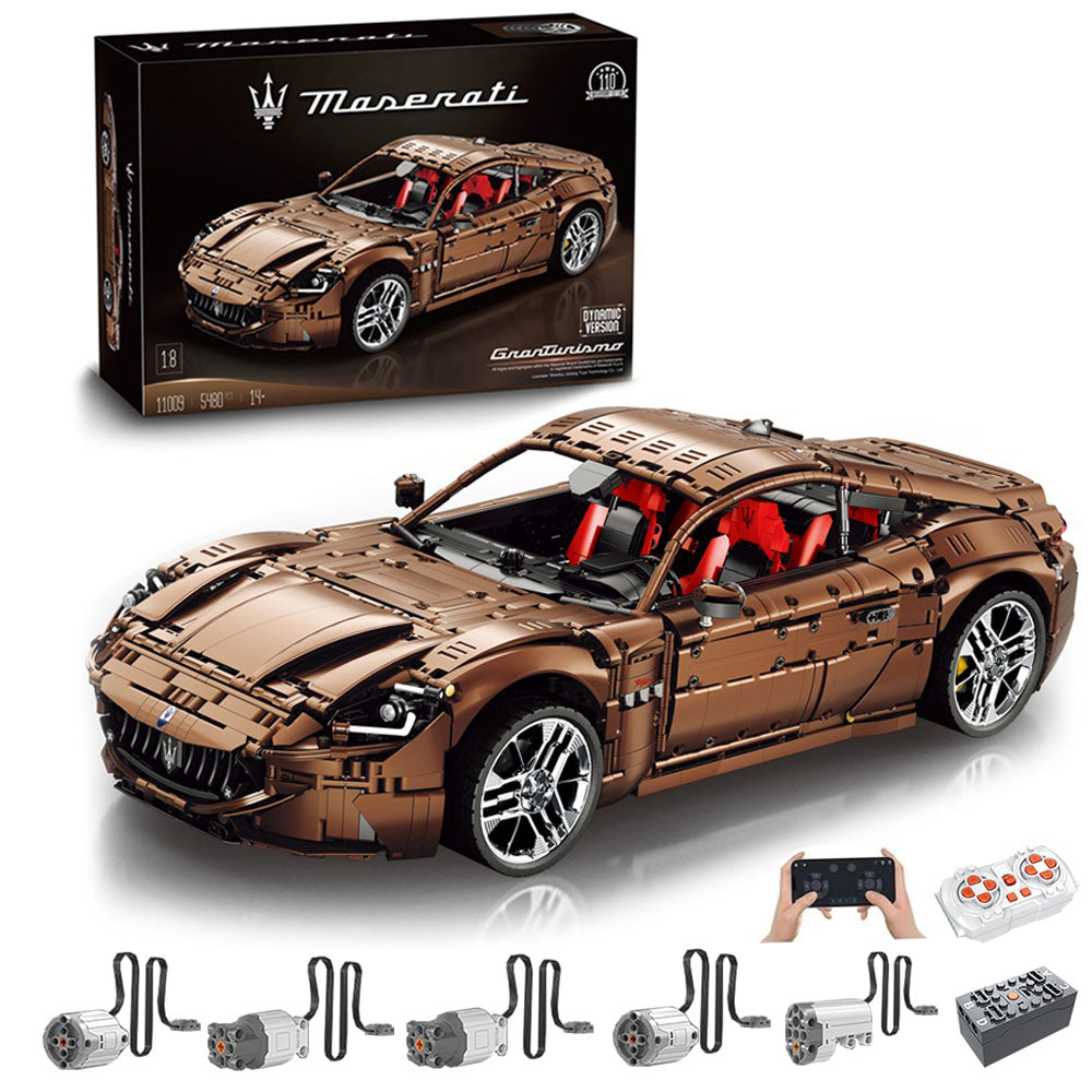 Technik Auto 1: 8 für Maserati Gran Turismo 110 Limitierte Auflage Supercar, Technik Auto mit 5 M0T0REN Technik Auto Bausatz MOC Auto KIemmbausteine für Maserati Technik Auto, Originalverpackung