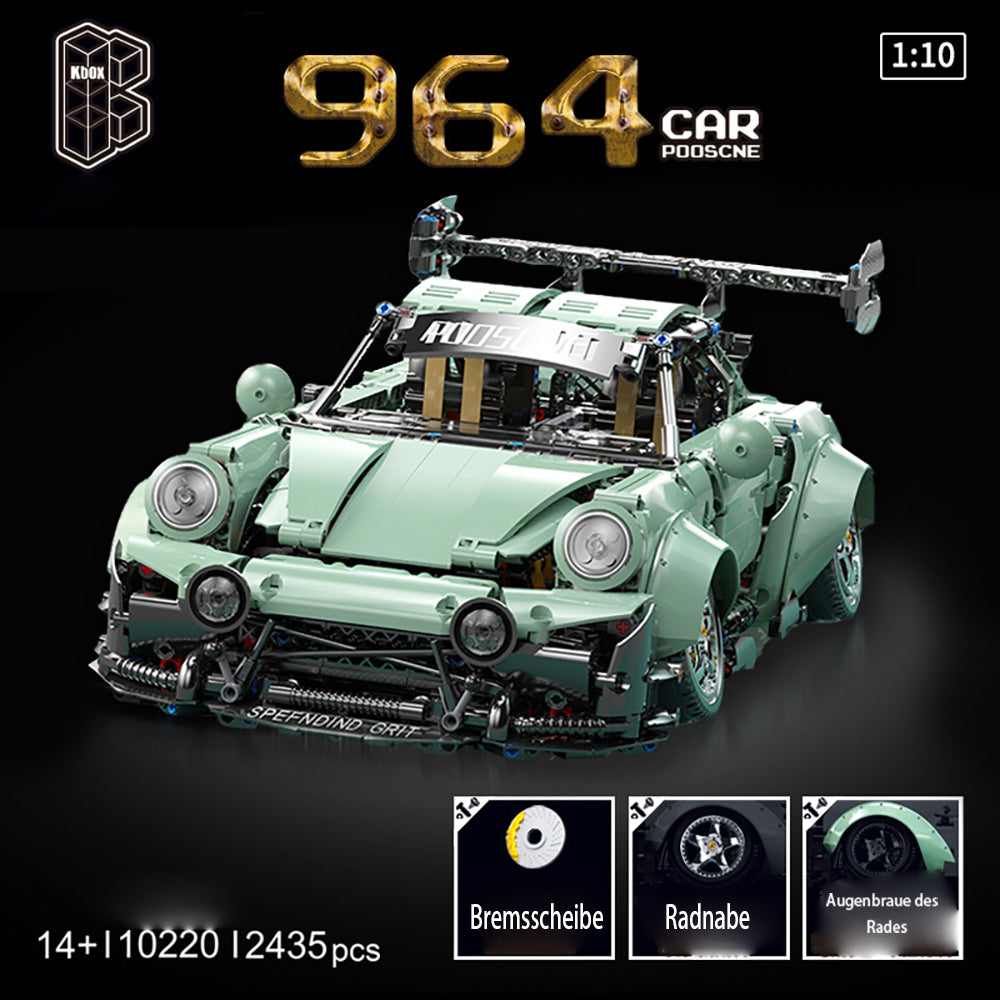 Technik Supercar Porsche 964, 2435 Teile Technik Sportwagen Ferngesteuert Auto Mit Motoren, Technic Rennwagen Modellbau Klemmbausteine Kompatibel mit Lego Technik