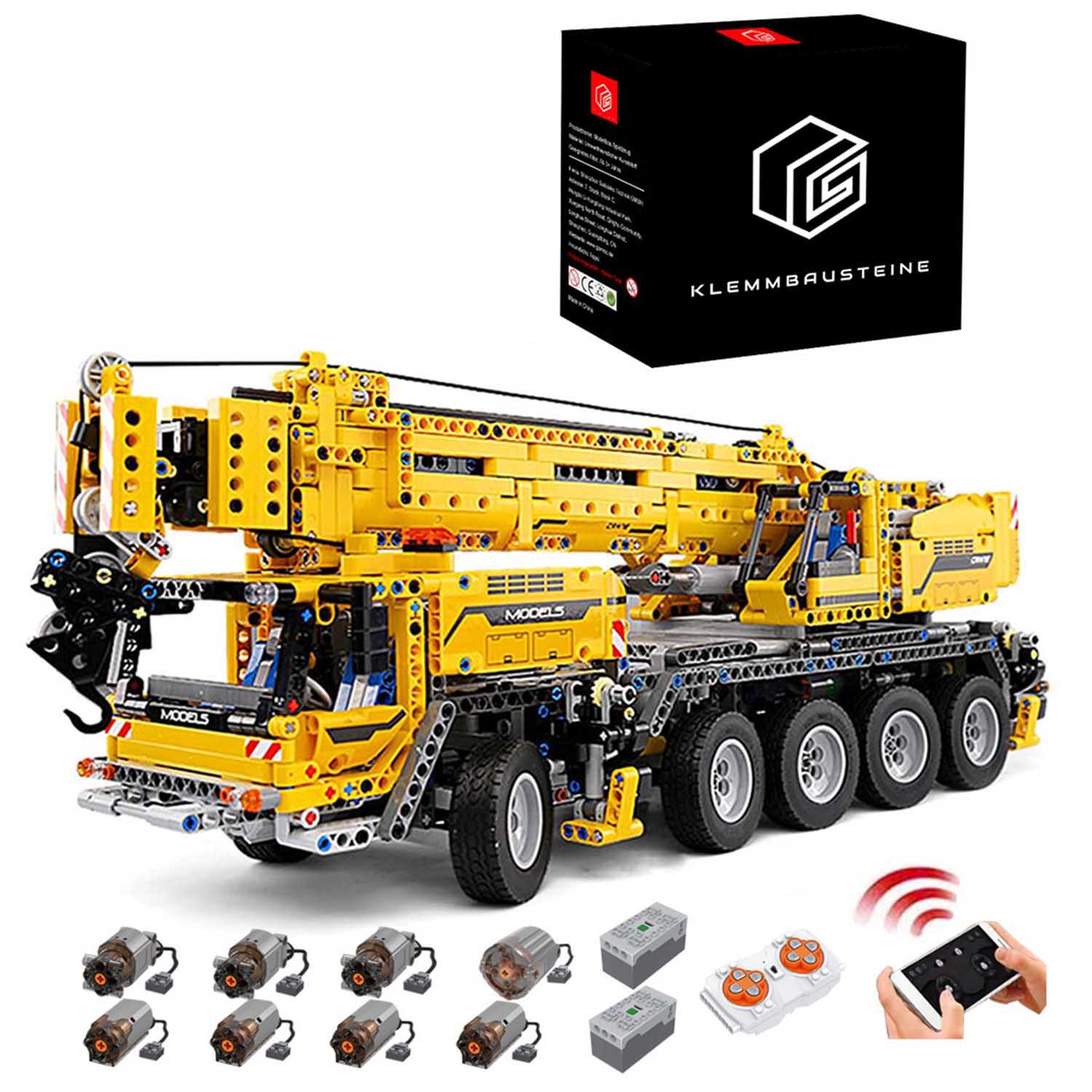 Technik Kran GMK7450, Technic Kran Ferngesteuert mit 8 Motor Bausatz, MK-17047 Kran, 2688 Teile Technik-Modell Kompatibel mit Lego Technik Kran