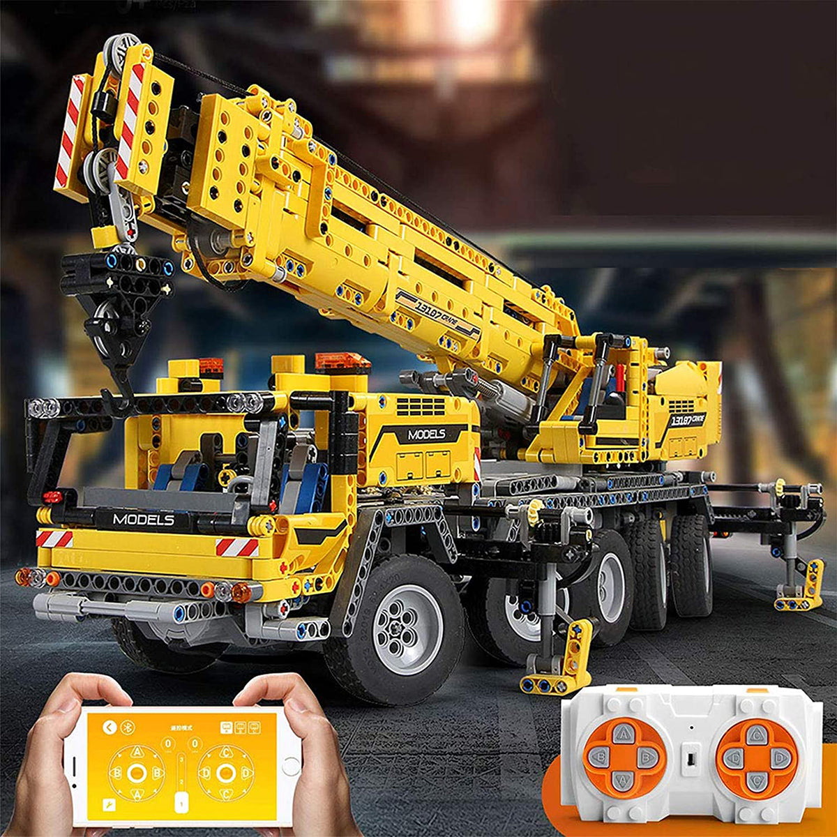 Technik Kran GMK7450, Technic Kran Ferngesteuert mit 8 Motor Bausatz, MK-17047 Kran, 2688 Teile Technik-Modell Kompatibel mit Lego Technik Kran