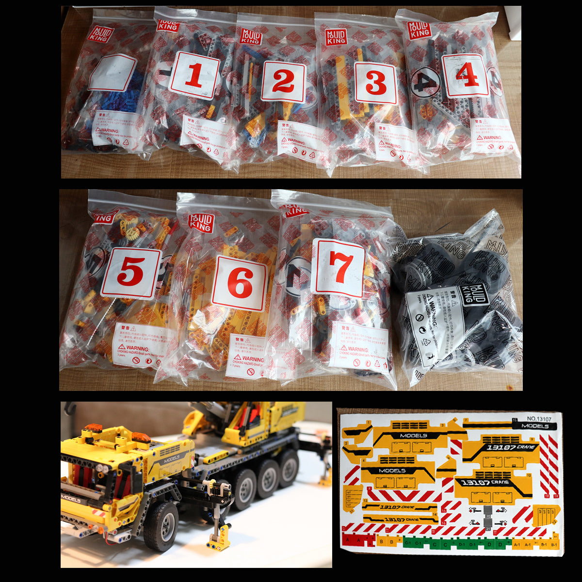 Technik Kran GMK7450, Technic Kran Ferngesteuert mit 8 Motor Bausatz, MK-17047 Kran, 2688 Teile Technik-Modell Kompatibel mit Lego Technik Kran