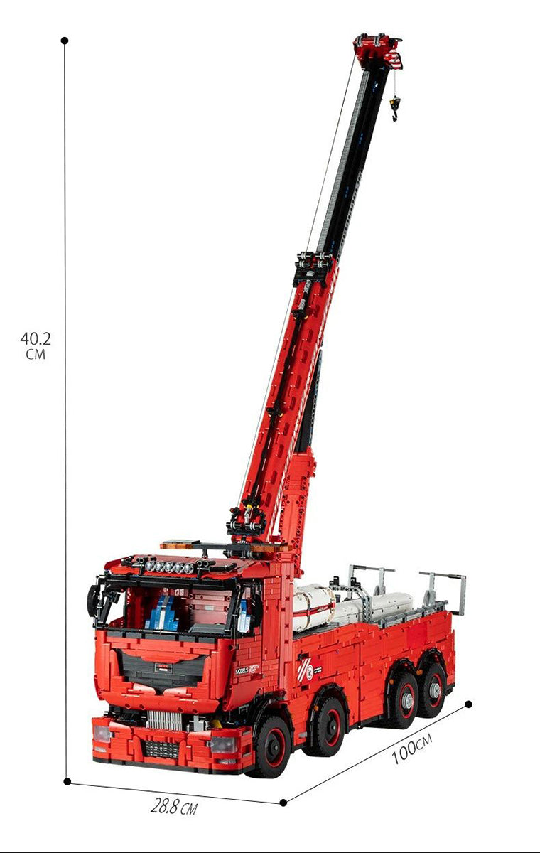 Mould King Kran LKW 19006, Technik Pneumatik LKW Ferngesteuert, 10966 Teile Technic Kranwagen Motorisierte Modell mit 19 Motoren, Custom Bausteine Kompatibel mit Lego Technik
