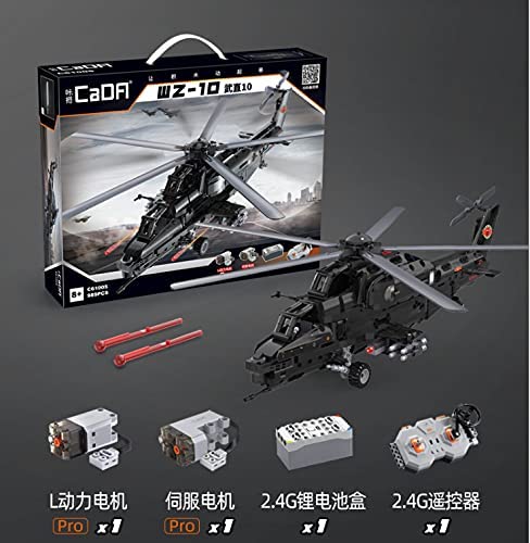 CADA C61005 Technik Hubschrauber, 1689 Teile Technik Helikopter Militär Technic Ferngesteuert Hubschrauber mit Motor und Fernbedienung Bauset Kompatibel mit Lego Technik