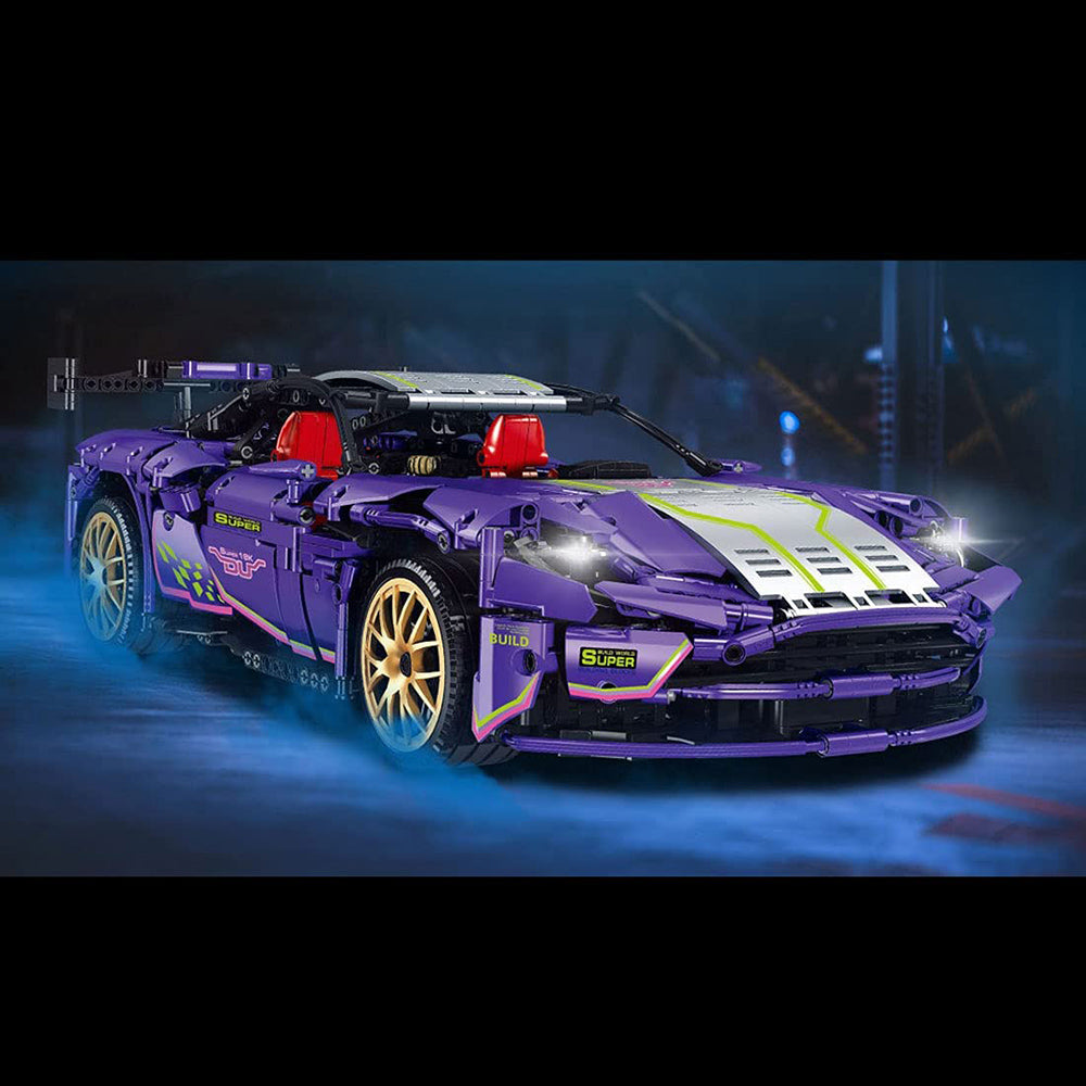 Technik Aston Martin DB11 Sportwagen, 2268 Teile Technik Ferngesteuert Auto mit Motor Technic Violett Supercar Custome Bausteine Bauset Kompatibel mit Lego Technik