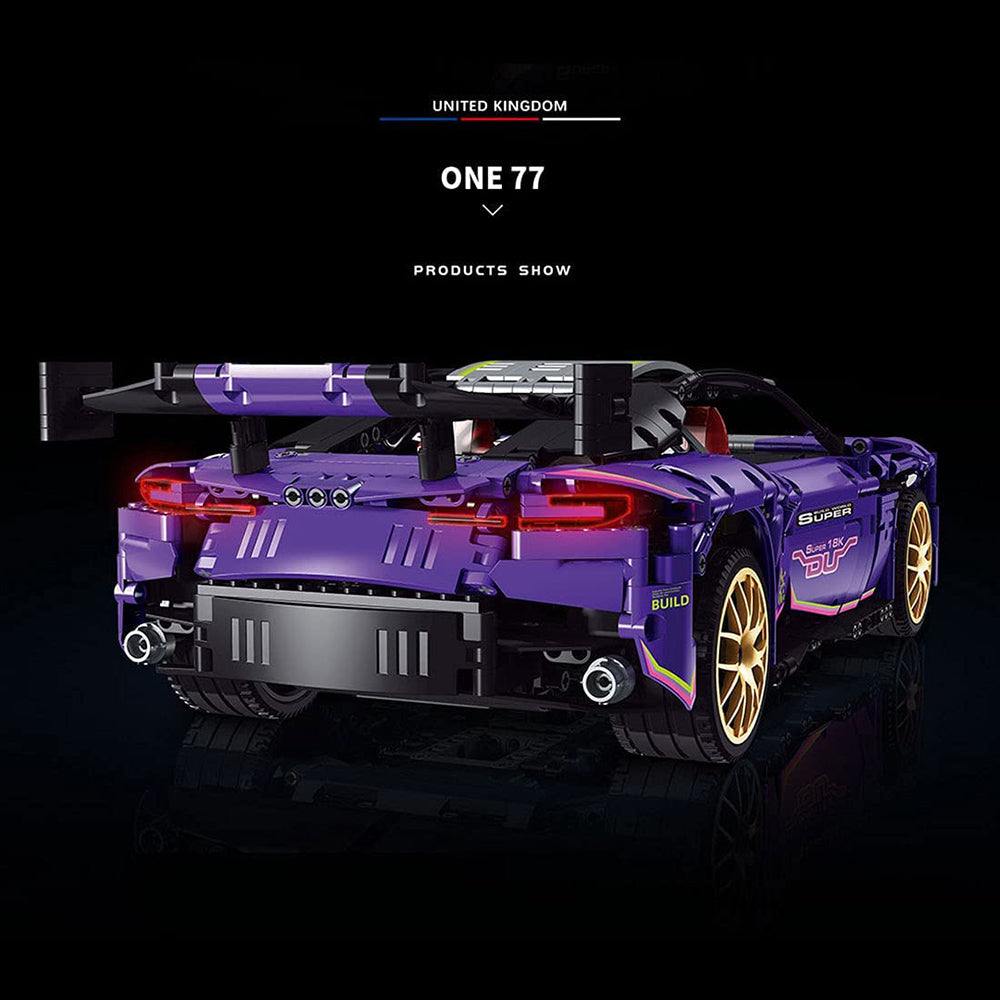 Technik Aston Martin DB11 Sportwagen, 2268 Teile Technik Ferngesteuert Auto mit Motor Technic Violett Supercar Custome Bausteine Bauset Kompatibel mit Lego Technik